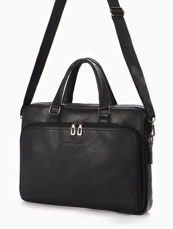 Сумка деловая, 38*8*29см, отд на молнии, 2 н/кармана, длин регил. ремень, ручка, черный