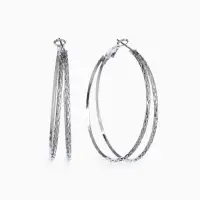 Серьги-кольца &laquo;Карма&raquo;, косичка, цвет серебро, d=5