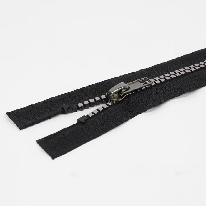 Молния «Трактор», №5, разъёмная, декоративное звено «Квадрат», замок автомат, 90 см, чёрная