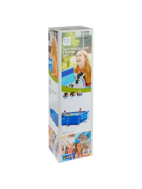 Бассейн каркасный Rectangular Frame, 300&times;200&times;75 см, от 6 лет, прямоугольный, 28272NP INTEX