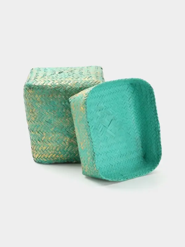 Корзинка плетёная &laquo;Голден&raquo;, 25&times;25&times;30 см, голубая