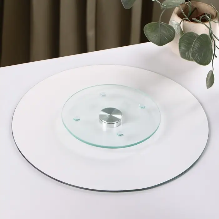 Подставка для торта вращающаяся Доляна &laquo;Макаруны&raquo;, d=32 см, стеклоㅤ