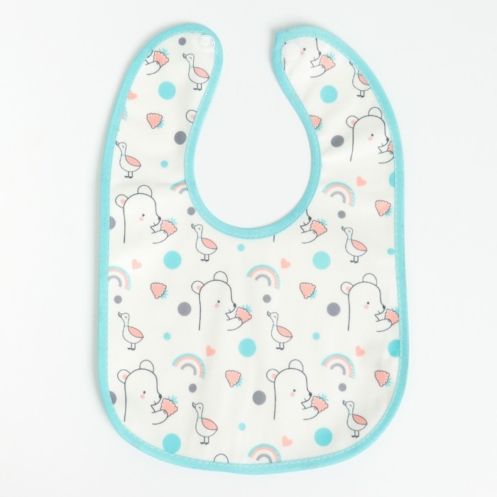 Набор детских слюнявчиков Крошка Я, 3 шт. + подарок, 29х20 см., цвет бирюзовый, розовый, серый Набор детских слюнявчиков Крошка Я, 3 шт. + подарок, 29х20 см., цвет бирюзовый, розовый, серый