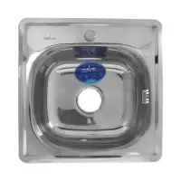 Мойка кухонная MIXLINE 528187, врезная, толщина 0.6 мм, 48х48х16 см,3 1/2", с сифоном