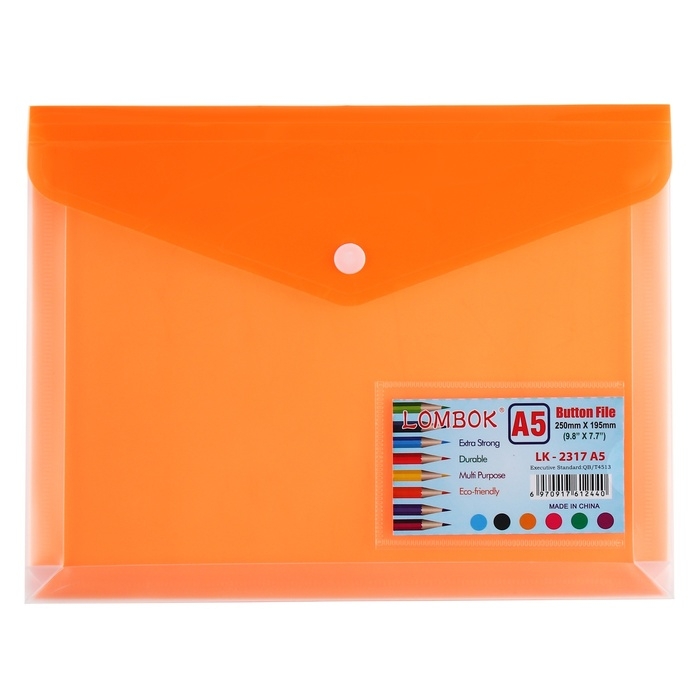 Папка-конверт на кнопке А5, 180 мкр, с расширением, карман для визиток, МИКС Папка-конверт на кнопке А5, 180 мкр, с расширением, карман для визиток, МИКС