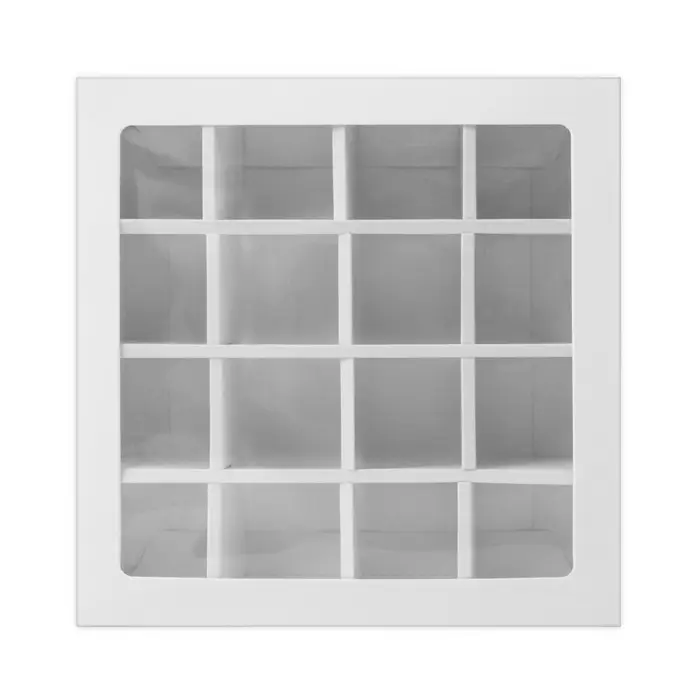 Коробка для 16 конфет, белая 17.7&times;17.7&times;3.8 см