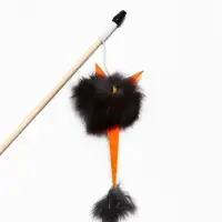 Дразнилка - удочка из меха кролика &laquo;Монстрик&raquo;, на деревянной палочке, цвет МИКС