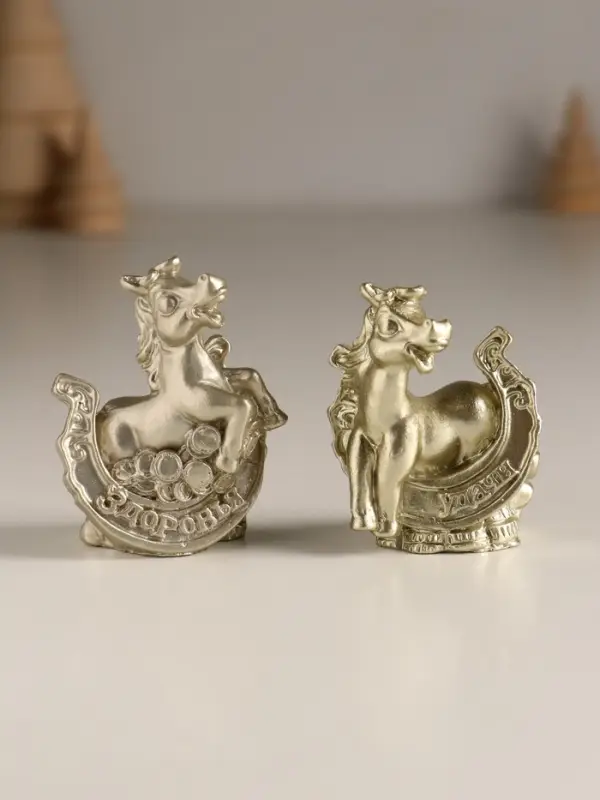 Сувенир полистоун Сувенир полистоун "Коник с подковой и пожеланием" МИКС 5,5х4х3 см