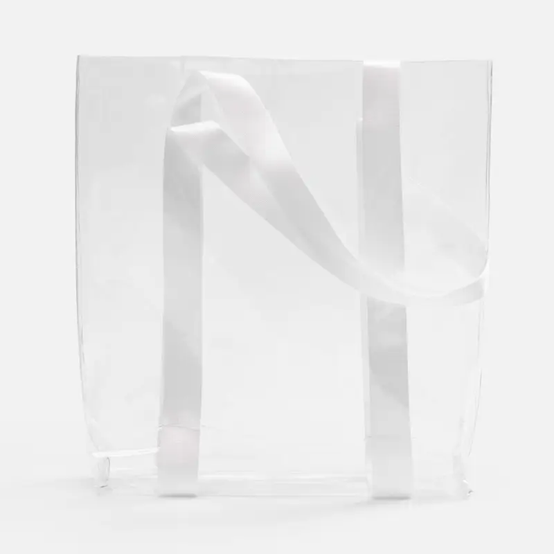 Шопер Clear Fest, ver.2, прозрачный с белыми ручками