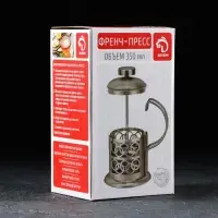 Френч-пресс стеклянный Доляна &laquo;Фараон&raquo;, 350 мл, 13&times;9&times;19 см