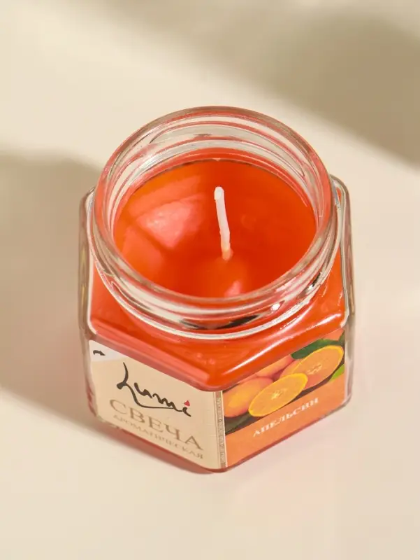 Свеча ароматическая в банке 70 гр воска, апельсин