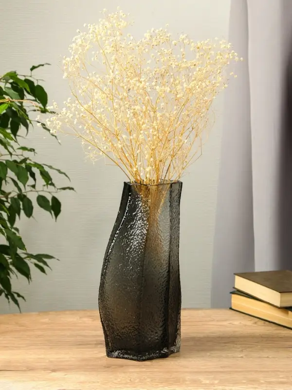 Ваза стекло настольная  Ваза стекло настольная "Дженис" 30х15х9,5 см, серый