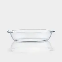 Утятница Paşabah&ccedil;e Borcam, 2 л, с крышкой-формой, жаропрочное стекло, прозрачная