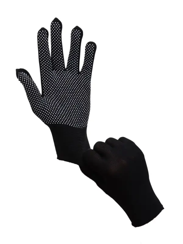 Перчатки садовые, х/б, с нейлоновой нитью, с ПВХ точками, размер 9, чёрные, Greengo Перчатки садовые, х/б, с нейлоновой нитью, с ПВХ точками, размер 9, чёрные, Greengo