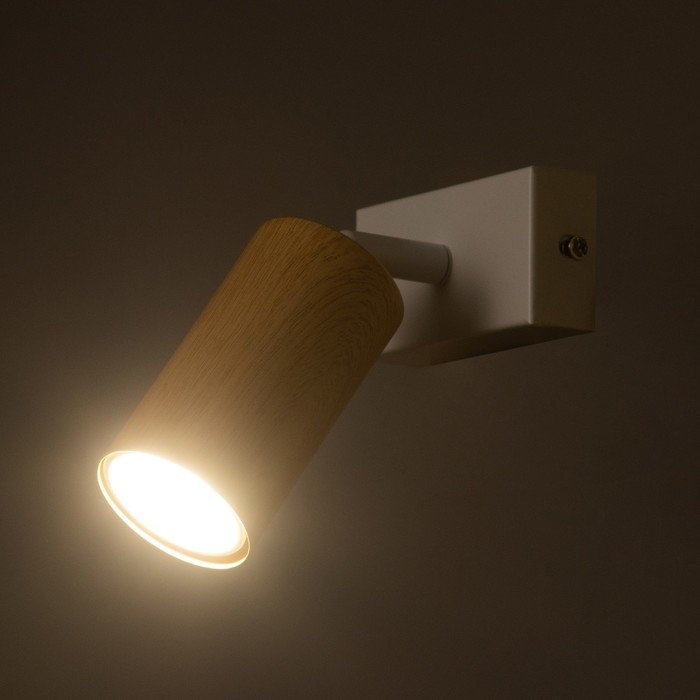 Спот Спот "Идиго" 1x25Вт GU10 Белый, дерево 10х17х16см