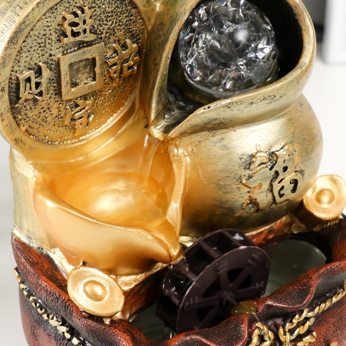 Фонтан настольный от сети Фонтан настольный от сети "Китайская монета богатства" 11х14х20 см