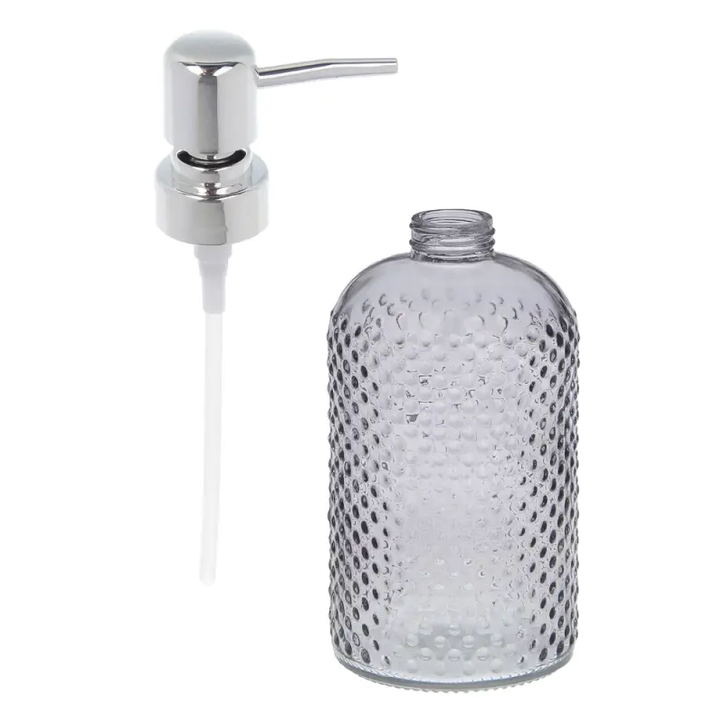 Диспенсер для жидкого мыла тм VETTA Асти, 350мл, стекло + АБС, 7,5x7,5x18,5см