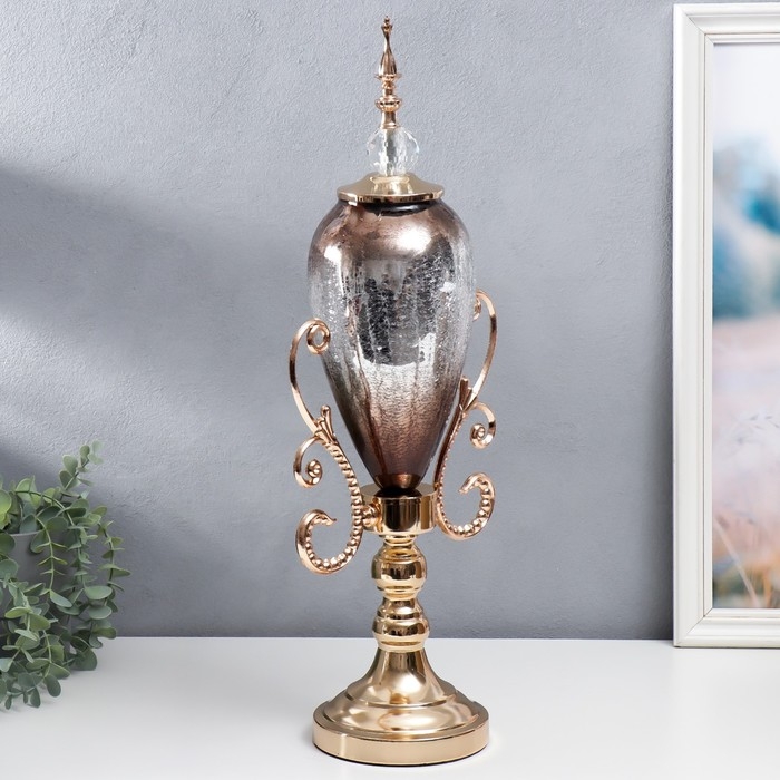 Сувенир интерьерный металл, стекло  Сувенир интерьерный металл, стекло "Мозаика" золото 56,5х15х24 см