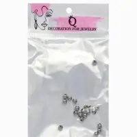 Кримп - зажимная бусина, 4 мм, набор 20 шт. цвет серебро