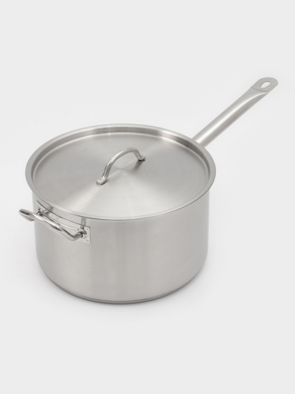 Ковш 8 л, d=26, h=15 см, с крышкой, толщина стенки 0,8 мм, индукция, две ручки Ковш 8 л, d=26, h=15 см, с крышкой, толщина стенки 0,8 мм, индукция, две ручки