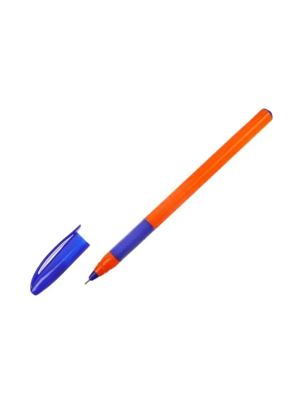 Ручка шариковая ErichKrause U-109 Orange Stick&Grip, игольчатый узел 1.0 мм, чернила синие, резиновый держатель, супермягкое письмо