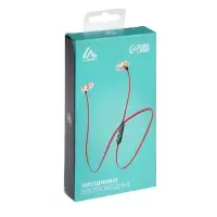 Наушники спортивные беспроводные, магнитные, Luazon VBT 1.30, вакуумные, Bluetooth 4.1, с микрофоном, 80 мАч, чёрно-красные