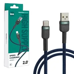 Кабель USB на Type-C 1m 2A BX-7 ISA черно-зеленый