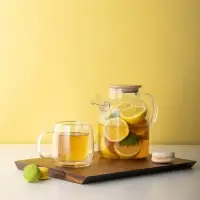 Чайник заварочный тм VETTA Эко, стекло,  бамбуковая крышка,    1800мл