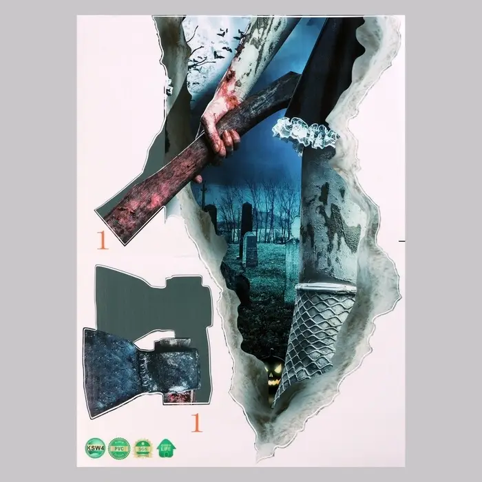 Интерьерная наклейка 3Д TAKE IT EASY &laquo;Хоррор топор&raquo;, 55&times;40 см