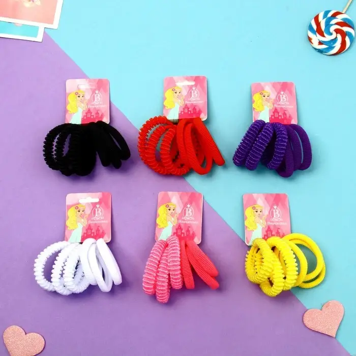 Резинка для волос Резинка для волос "Махрушка" (набор 6 шт) объём классика, 4 см, микс