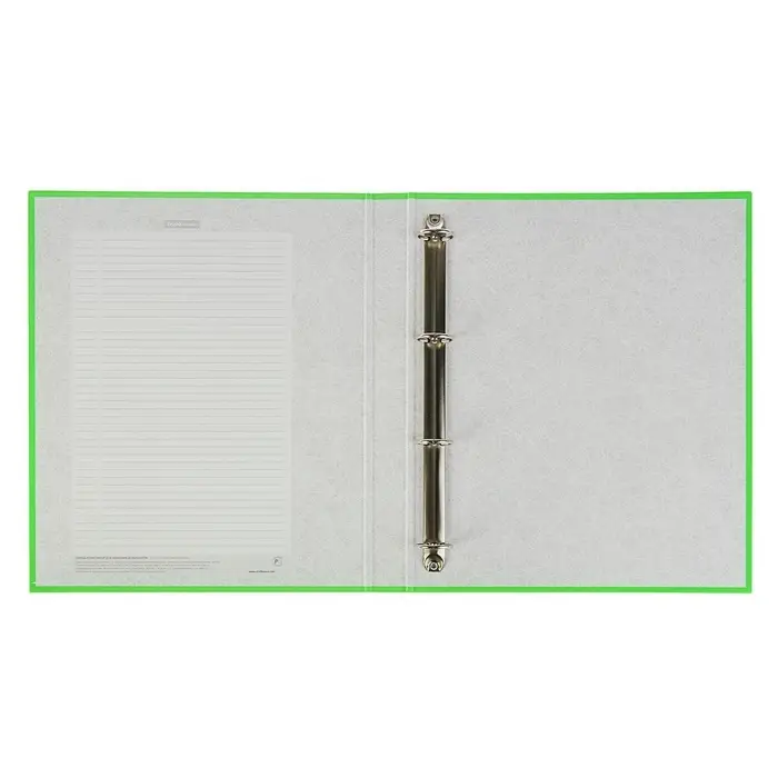 Папка на 4 кольцах А4, ErichKrause Neon, 35 мм, 1750 мкм, ламинированная, твердая обложка, зеленая