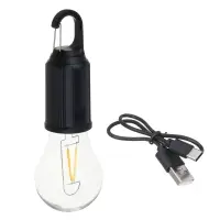 Светильник с прозрачной колбой тм РОКОТ,вольфрамовая,3 режима,600 мАч,170х60 мм, карабин,Туре-С