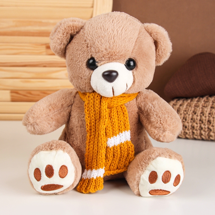 Мягкая игрушка «Мишка в шарфе», 24 см, цвет коричневый Мягкая игрушка «Мишка в шарфе», 24 см, цвет коричневый