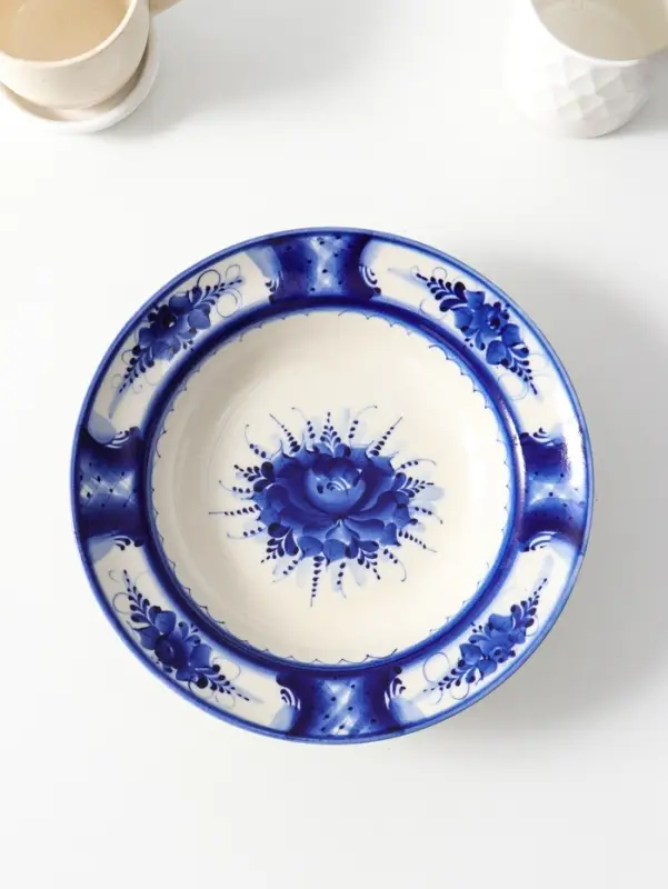 Тарелка глубокая, D24см , гжель