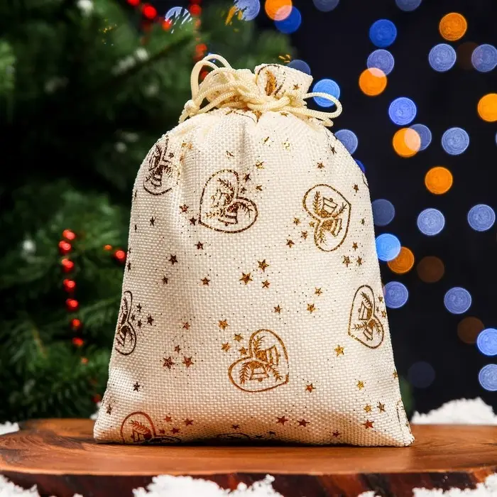 Мешочек подарочный из холщи «Колокольчики», 15×20 см Мешочек подарочный из холщи «Колокольчики», 15×20 см