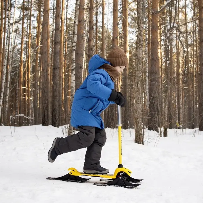 Самокат-снегокат 2 в 1 GRAFFITI &laquo;Вперёд&raquo;, жёлтый