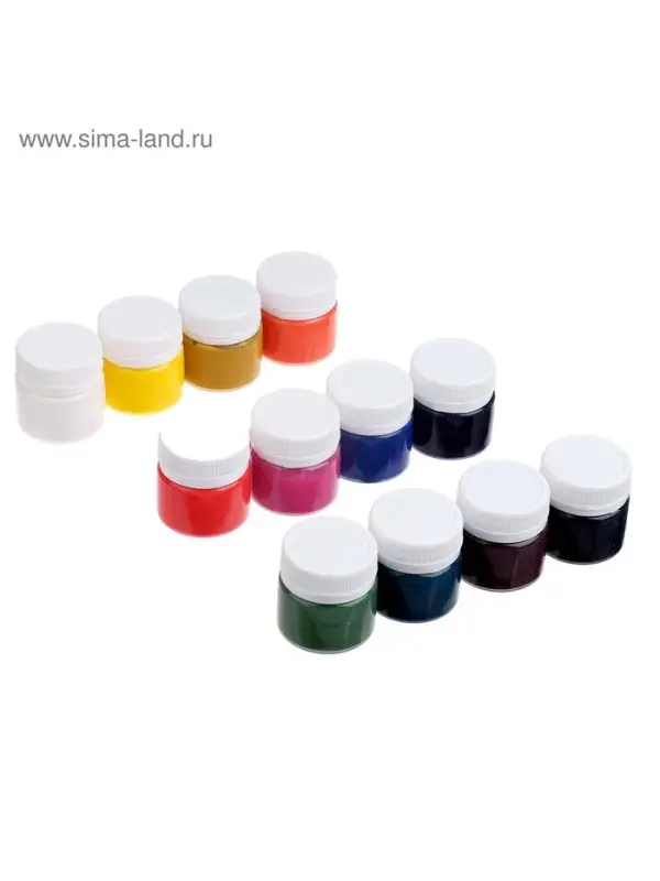 Краска акриловая, набор 12 цветов &times; 20 мл, Calligrata, художественная, морозостойкая, в картонной коробке