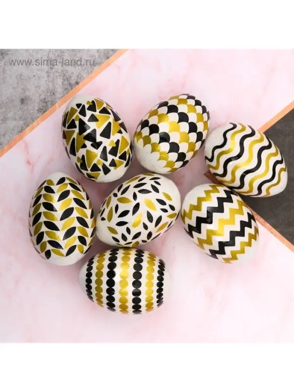 Термонаклейки на 7 яиц &laquo;Роскошь&raquo; на пасху, 7,3 х 34,2 см