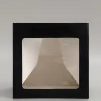 Пакет подарочный, крафт, с окном, &laquo;чёрный&raquo;, 20&times;20&times;20 см