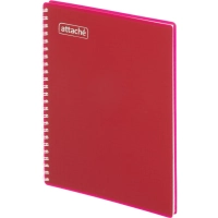 Бизнес-тетрадь А5 80л Attache гребень клетка пластик бордов с тиснением