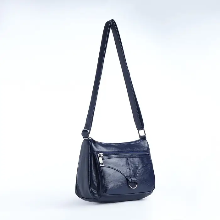 Сумка женская кросс-боди на молнии, 20&times;8.5&times;15 см, синяя