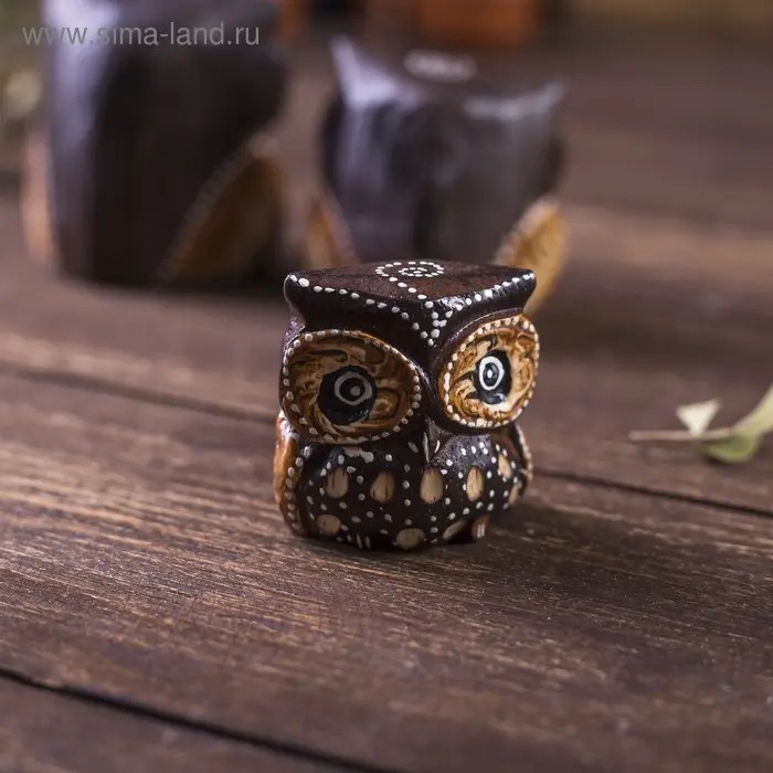 Сувенирный набор дерево Сувенирный набор дерево "Совы с точечным узором"(3 шт) 6х14х7 см