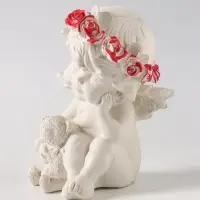 Фигурка гипс &laquo;Ангел с мишкой большой&raquo;, 13&times;8&times;7 см, перламутр