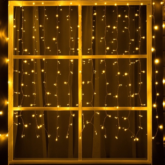 Гирлянда «Занавес», 2×1.5 м, IP44, 280 LED, 8 режимов, солнечная батарея, прозрачная нить, свечение тёплое белое Гирлянда «Занавес», 2×1.5 м, IP44, 280 LED, 8 режимов, солнечная батарея, прозрачная нить, свечение тёплое белое