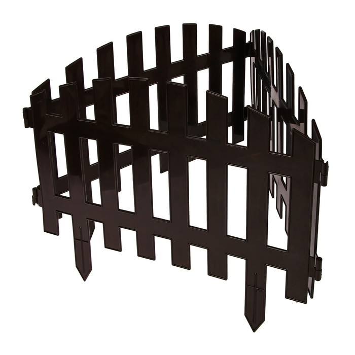 Ограждение декоративное, 35 × 210 см, 5 секций, пластик, коричневое, RENESSANS, Greengo