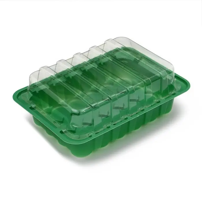 Мини - парник для рассады, 25&times;17.5&times;4.5 см, 24 ячейки под таблетки для рассады d=3 см, пластик, Greengo