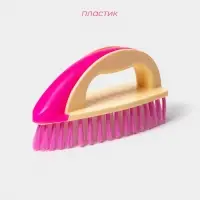 Щётка утюжок для уборки Доляна, с ручкой, пластик, хозяйственная, 17&times;6&times;8.5 см, МИКС