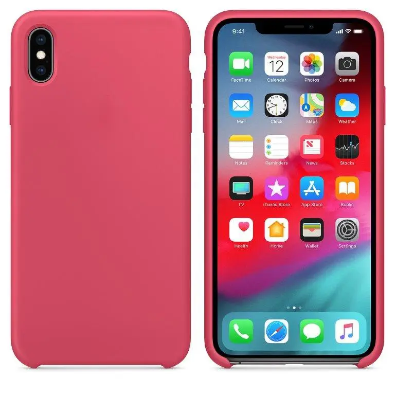 Чехол Iph XS Max Silicon Case 100% ORG Hibiscus (c LOGO)