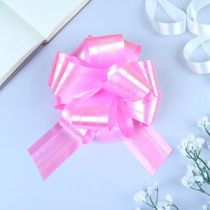 Подарочный бант - шар №5 перламутровый, розовый, для упаковки подарков