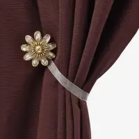 Подхват для штор &laquo;Ромашка&raquo;, d=6 см, цвет бежевый, золотой